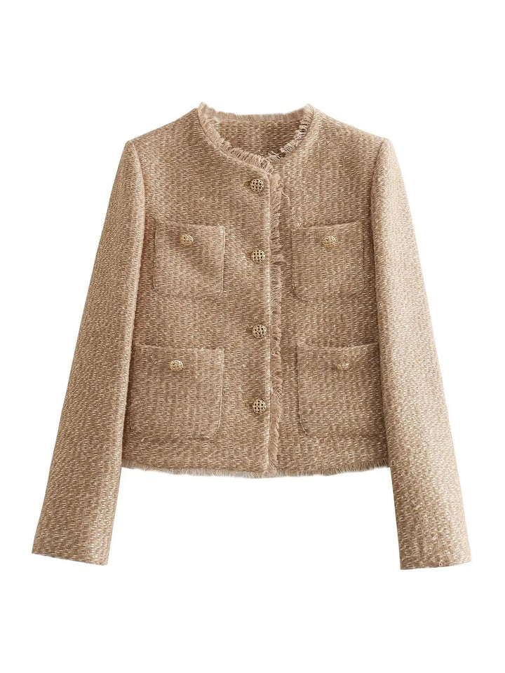 Bouclé Blazer Damen Beige – Elegant, Zeitlos & Feminin