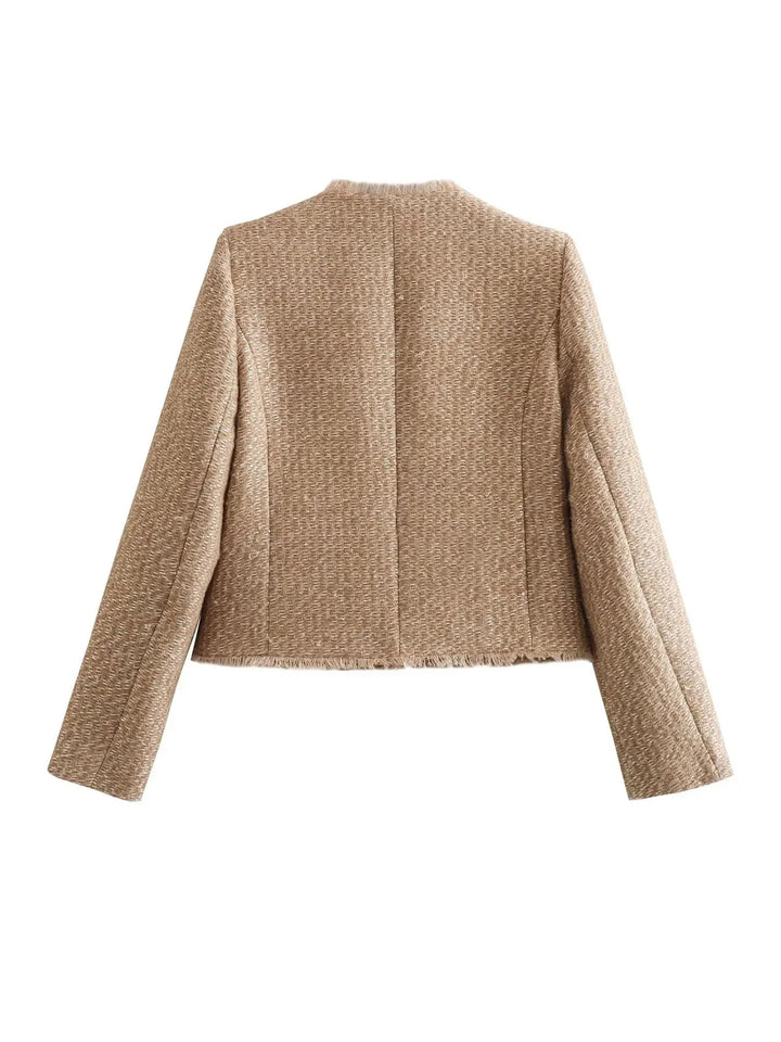 Bouclé Blazer Damen Beige – Elegant, Zeitlos & Feminin