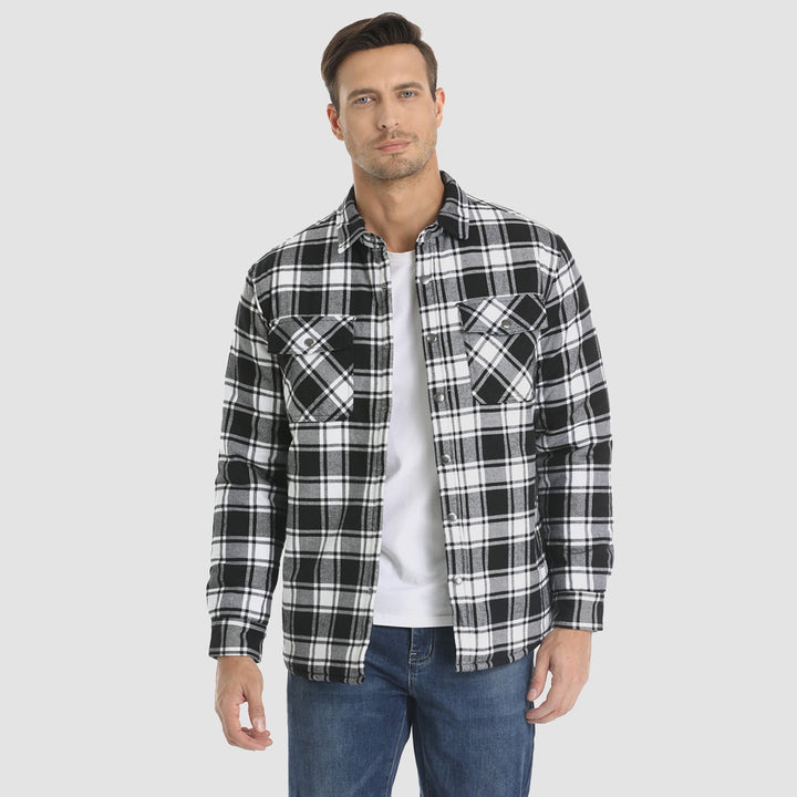 Herren Flanell Overshirt – Schwarz-Weiß | Zeitlos, warm & stylisch