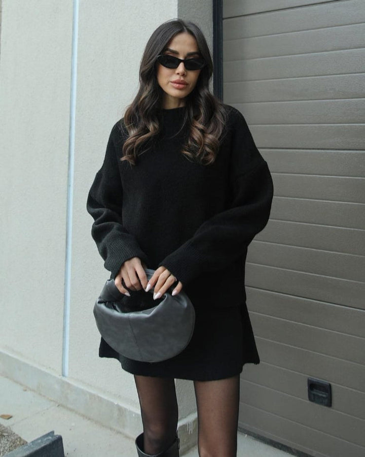 Zweiteiliges Strick-Set mit Rock – Elegant & Gemütlich