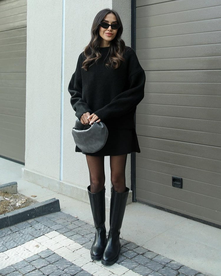 Zweiteiliges Strick-Set mit Rock – Elegant & Gemütlich