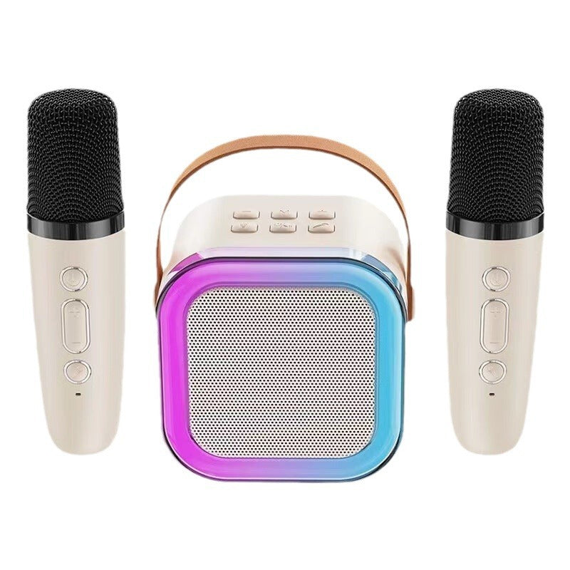Mini Karaoke - Tragbare Karaoke-Maschine mit LED-Licht & kabellosen Mikrofonen