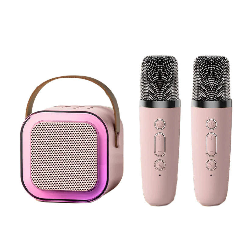 Mini Karaoke - Tragbare Karaoke-Maschine mit LED-Licht & kabellosen Mikrofonen