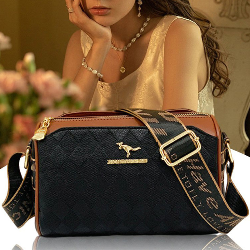 Das perfekte Geschenk für sie – Elegante 3-lagige Umhängetasche mit stilvollem Rautenmuster!
