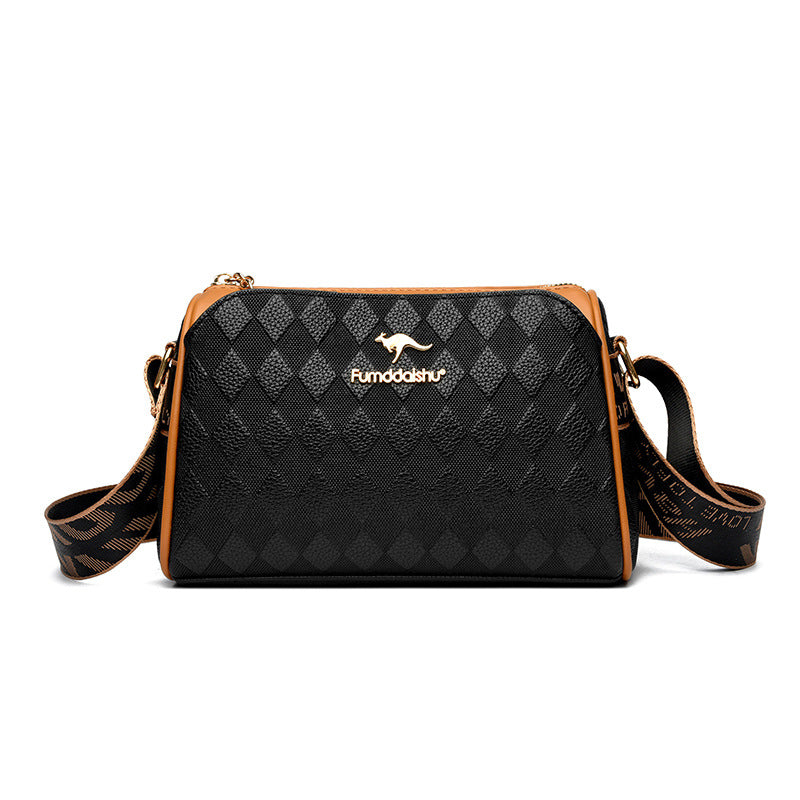 Das perfekte Geschenk für sie – Elegante 3-lagige Umhängetasche mit stilvollem Rautenmuster!