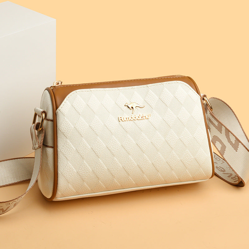 Das perfekte Geschenk für sie – Elegante 3-lagige Umhängetasche mit stilvollem Rautenmuster!